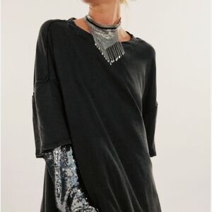 Free People We The Free Nellie Sequin Twofer Black Combo M NWT $98